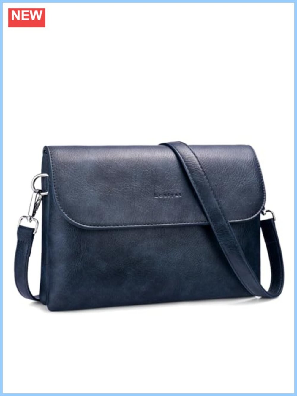 Vegan Leather Crossbody Bag RFID Blocking with 2 Detachable Straps